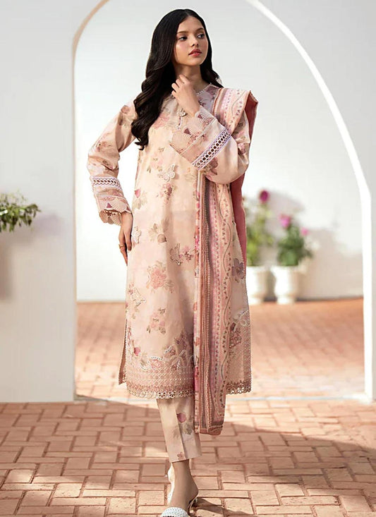 3 Pcs Women’s Unstitched Linen Printed Suit