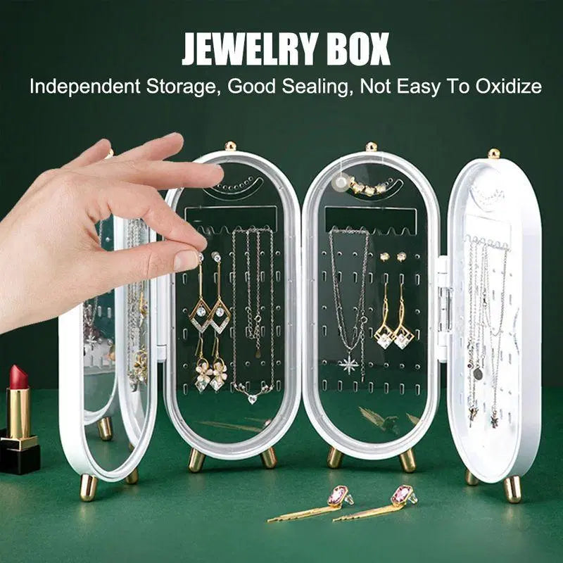 Stylish 1 Pc Modern Design Jewellery Box in White and Green