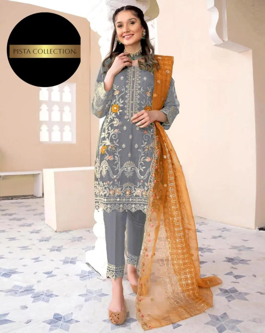 Embroidered Organza Suit - 3 Pcs Women's Stitched Ensemble