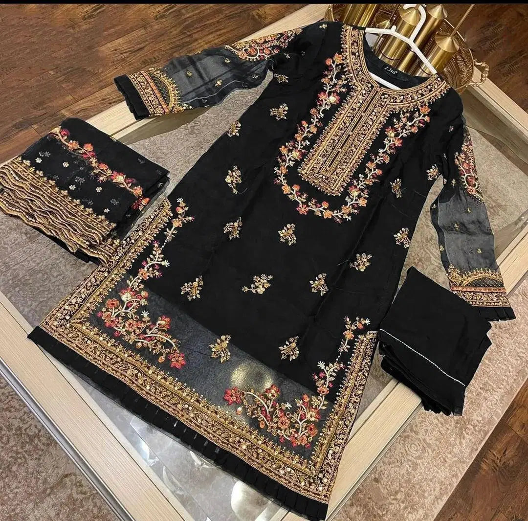 Stunning Women's Stitched Embroidered Suit - 3 Pcs