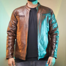 Terry Brown – Sheep Leather Jacket (1737) – Triple Stitched